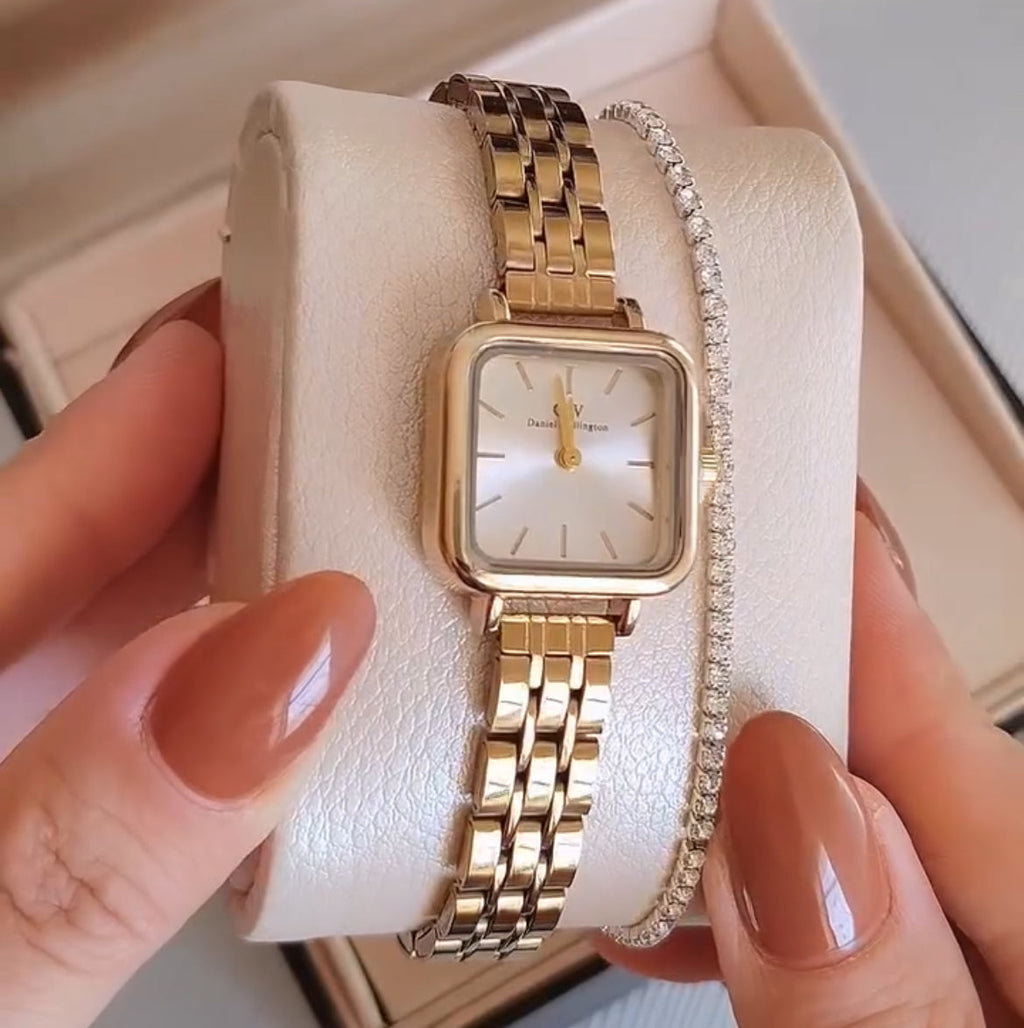 Gold WD watch with Diamond Band