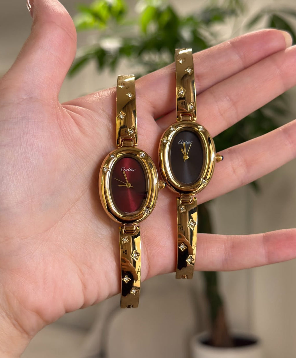 Deep Red Stone Watch with Kada