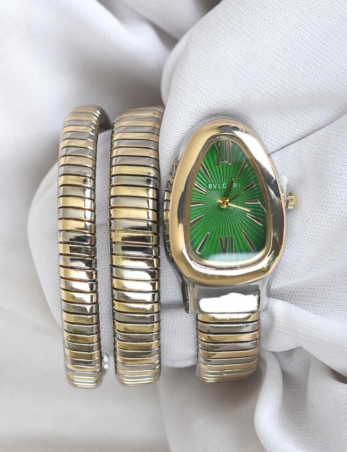 Mix metal Green Serpent watch