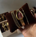 Cherry red vintage watch Stack