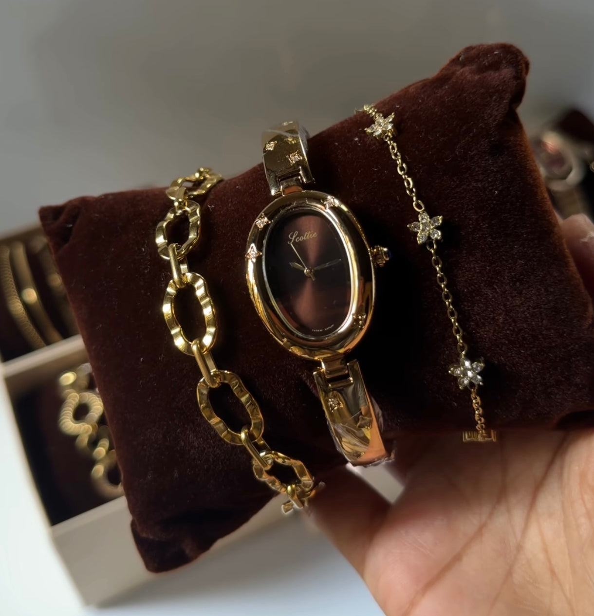 High end luxe starry watch stack