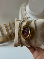 Aurel cherry Luxe vintage watch stack