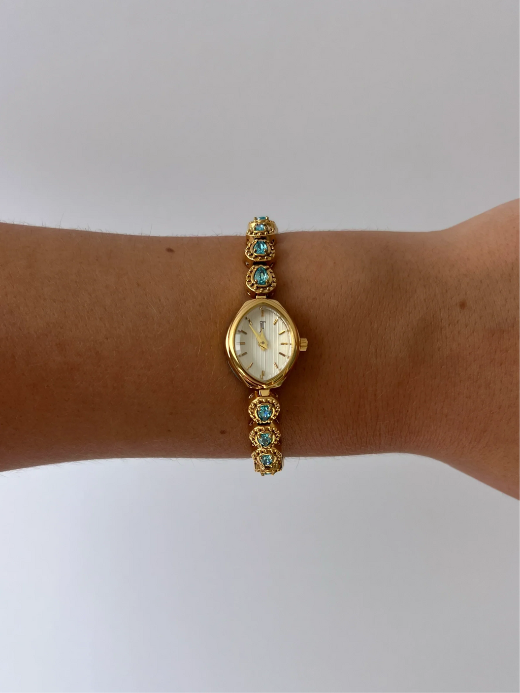 Vintage Blue Diamond Gold Watch