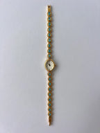 Vintage Blue Diamond Gold Watch